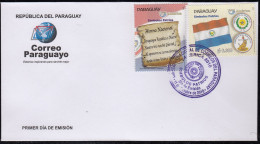 Upaep Paraguay 3041/42 2010 Himno Nacional Bandera SPD FDC Sobre Primer Día - Autres - Amérique