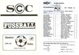 Fußball-Programm PRG SC Charlottenburg Vs FSV 90 Velten 13. 5. 1995 SCC Berlin Oberhavel BSG Chemie Westend Wilmersdorf - Programma's