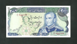 IRAN 200 Rials 1974 _ AUNC_Mohammad Reza Pahlavi _Persian Scarce Sign P 103d - Iran