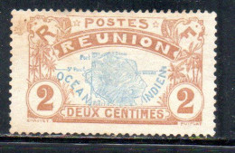 ISOLA DI RIUNION REUNION ISLAND ILE 1907 1930 MAP 2c MH - Nuevos