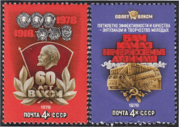 Rusia 4491/92 1978 60 Aniversario De La Juventud Comunista De La URSS  MNH - Sonstige & Ohne Zuordnung