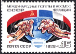 Rusia 5567 1988 Vuelo Espacial Conjunto URSS - Francia MNH - Andere & Zonder Classificatie