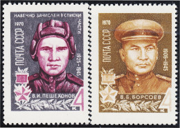Rusia 3586/87 1970 Héroes De La Unión Soviética MNH - Sonstige & Ohne Zuordnung