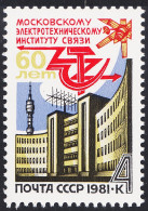 Rusia 4784 1981 60 Aniversario Del Instituto Eléctrico MNH - Andere & Zonder Classificatie