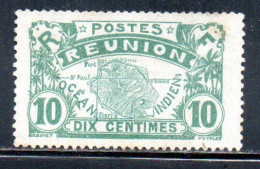 ISOLA DI RIUNION REUNION ISLAND ILE 1907 1930 MAP 10c MH - Nuevos