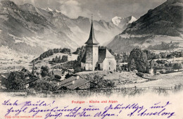 FRUTIGEN - KIRCHE UND ALPEN - CARTOLINA FP SPEDITA NEL 1903 - Frutigen