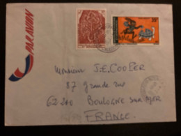 LETTRE Par Avion Pour La FRANCE TP LYCEE LAPEROUSE 35F + MERE 10F OBL.9-1 1980 NOUMEA - Lettres & Documents