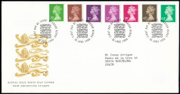 Gran Bretaña 1876/82 1996 SPD FDC Serie Reina Isabel II Sobre Primer Día Winds - Non Classés
