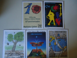 UNITED NATIONS  5  POSTCARDS 1989  PAINTINGS UNPA WIEN - Gezamelijke Uitgaven New York/Genève/Wenen