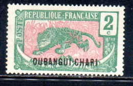 OUBANGUI CHARI UBANGI SHARI 1922 FAUNE FAUNA LEOPARD 2c MH - Ongebruikt