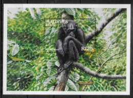 Maldives - 1996 - Mammals: Chimpanzees - Yv Bf 369 - Chimpancés