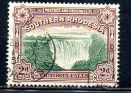 SOUTHERN RHODESIA RODESIA DEL SUD 1932 VICTORIA FALLS CASCATE VITTORIA 2d USED USATO OBLITERE' - Southern Rhodesia (...-1964)