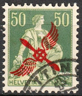 Schweiz Suisse 1919: ERSTE Flugmarke Zu F 2 Mi 145 Yv 1er Timbre Avion Mit Eck-⊙ Von WETTINGEN + (Zu CHF 200.00) - Used Stamps