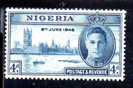 NIGERIA 1946 PEACE ISSUE KING GEORGE VI 4p MNH - Nigeria (1961-...)