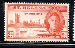 ST. SAINT HELENA ISLE ISOLA DI SANT'ELENA 1946 PEACE ISSUE KING GEORGE VI 2p MNH - Saint Helena Island