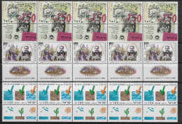 TIMBRE STAMP ZEGEL ISRAEL PETIT LOT TOUS  XX  5 X 1141-1222-1230  XX - Nuevos (con Tab)