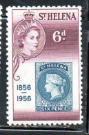 ST. SAINT HELENA ISLE ISOLA DI SANT'ELENA 1956 QUEEN ELIZABETH II CENTENARY OF THE FIRST POSTAGE STAMP 6p MNH - Isla Sta Helena