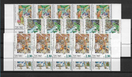 TIMBRE STAMP ZEGEL ISRAEL PETIT LOT TOUS  XX  5 X 1483-85  XX - Ungebraucht (mit Tabs)