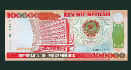 # # # Banknote Mosambik (Mozambique) 100.000 Meticais 1993 (P-139) UNC # # # - Mozambique