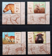 ROMANIA 2024 FAUNA Animals. Extinct Species HORSE BULL ANTHELOPE DEER (Variation 2) - Fine Set + Labels MNH - Ungebraucht