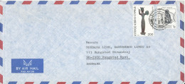 Cyprus Republic Air Mail Cover Sent To Denmark Larnaca 22-8-1984 - Cartas