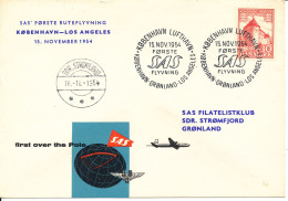 Denmark First SAS Flight Copenhagen - Greenland - Los Angeles 15-11-1954 - Briefe U. Dokumente