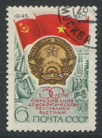 Soviet Union:Russia:USSR:Used Stamp Coat Of Arm, Vietnam 30 Years Democracy, 1975 - Briefmarken