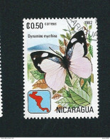 N°  1180 Papillons DYNAMINE MYRRHINA 0.50 TIMBRE Nicaragua (1982) Oblitéré - Nicaragua