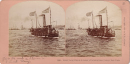 Stéreo Naval Parade In Honor Geo. Dewey New York Born In Montpellier Vermont Victory Of Manila Bay 1898 - Philippines