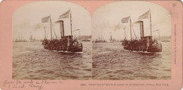 Stéreo Naval Parade In Honor Geo. Dewey New York Born In Montpellier Vermont Victory Of Manila Bay 1898 - Filippine