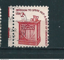 N° 1181 Bord De Feuille Freedom To Speak Out A Root Of Democracy Timbre Etats-Unis (1977) Oblitéré - Usados