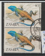 Zambia  1984  SG 414  Gecko   Fine Used  Pair - Zambie (1965-...)