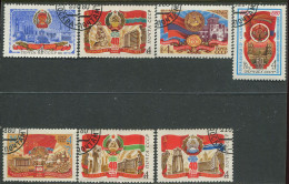 Soviet Union:Russia:USSR:Used Stamps Coat Of Arms, Kazakstan, Estonia, Lithuania, Latvia, Tatar, Azerbaijan,Armenia,1980 - Sellos