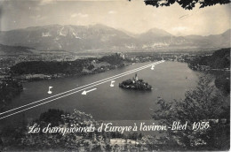 Bled 1956 Slovenija Les Championnats D4Europ à L'Aviron Cachet Bled Au Dos - Jugoslawien