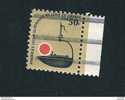 N° 1229 Lampe à Huile De Baleine  Etats-Unis (1978) Oblitéré 50c., Bistre-brun, Noir Et Rouge Stamp   Bord De Feuille - Oblitérés