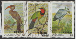 Zambia  1989  SG 592-4  Birds   Fine Used - Zambia (1965-...)