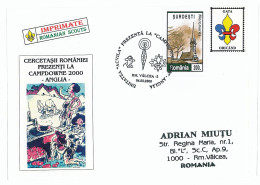 SC 14 - 1044 ROMANIA, Scout - Cover - 2000 - Briefe U. Dokumente