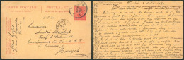 EP Au Type 10ctm Rouge Roi Casqué Expédié De Verviers (1920) > Campement Des Scouts B.P. à Houyet (Verviers) / Pli - Postcards 1909-1934