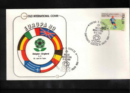 Italy 1980 European Football Championship Italy  - Football Match Belgium - England Interesting Cover - Eurocopa (UEFA)