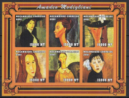 Mozambique 2001 - Peinture - AMADEO MODIGLIANI - BL Non Dentele - MNH - Moderne