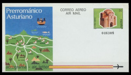 España Aerograma 212 1987 Rutas Turísticas Prerrománico Asturiano - Aerogramas