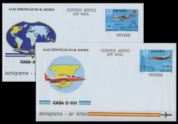 España Aerogramas 205/06 1983 Casa 212 CASA C-101 Avión Plane - Aérogrammes