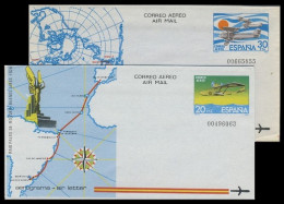 España Aerogramas 201/02 1981 Raid Palos De Moguer - Buenos Aires Madrid - Man - Aérogrammes