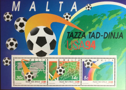 Malta 1994 World Cup Minisheet MNH - Malta