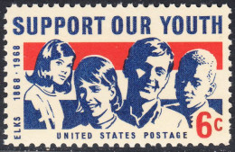 !a! USA Sc# 1342 MNH SINGLE (a2) - Support Our Youth - Elks - Nuovi