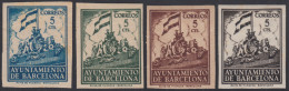 Barcelona 24s , 26s , 27s, 28s  1940 - 1941 Frontispicio Del Ayuntamiento MNH - Barcelona