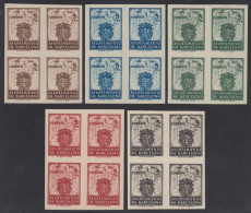 Barcelona 55/59s Bl.4 1944 Escudo Nacional Sin Goma MNH - Barcelona