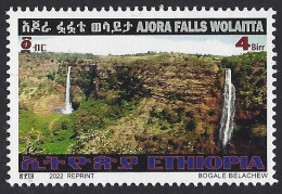 Ethiopia 2022 Ajora Waterfall Reprint 4Br From 2016 Issue, Photo & Colour Changed Mint - Etiopia
