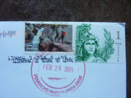 2024  2 Stamps Used On A Letter - Gebruikt