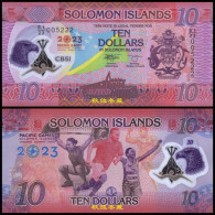 Solomon Islands 10 Dollars 2023, Polymer, Commemorative, SI/23 Prefix, Lucky Number 222, UNC - Salomonseilanden